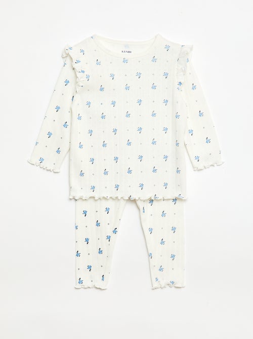 Completo pigiama in maglia a nido d'ape - 2 pezzi - Kiabi
