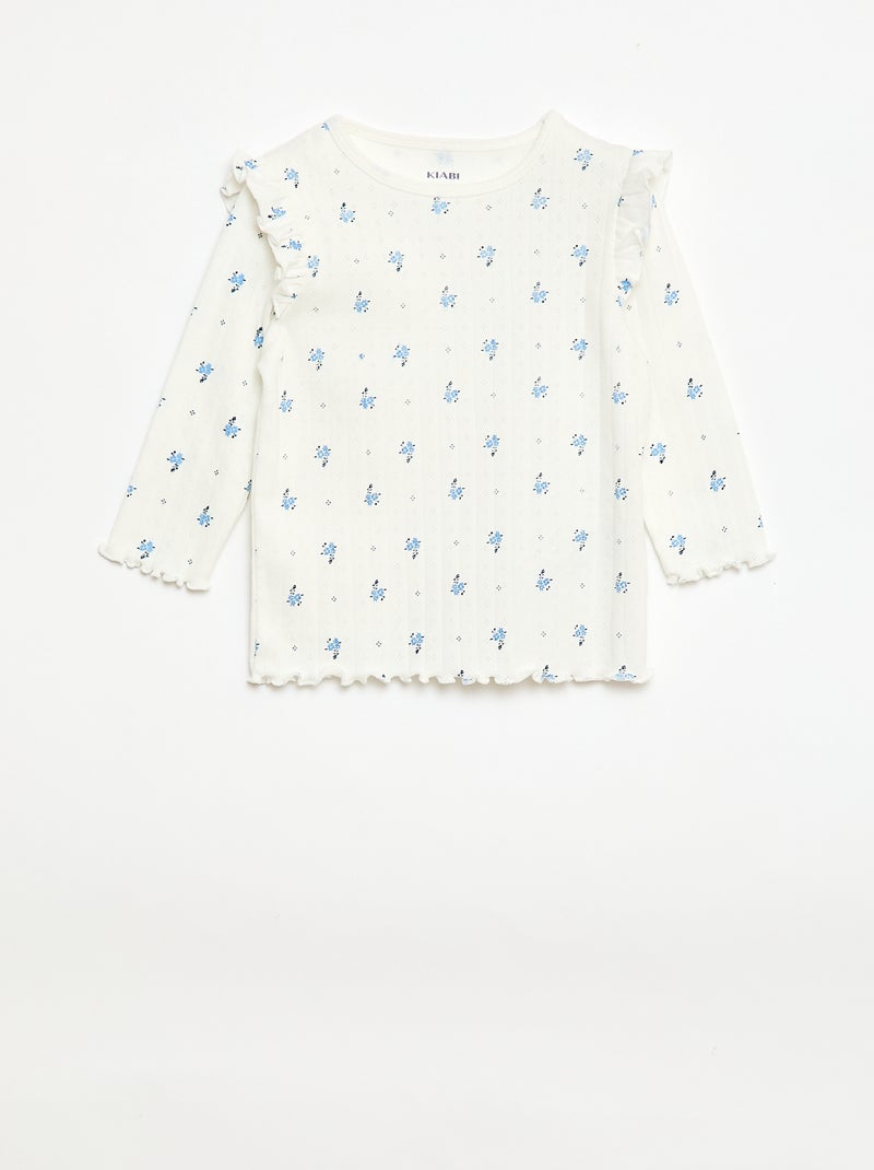 Completo pigiama in maglia a nido d'ape - 2 pezzi Beige - Kiabi
