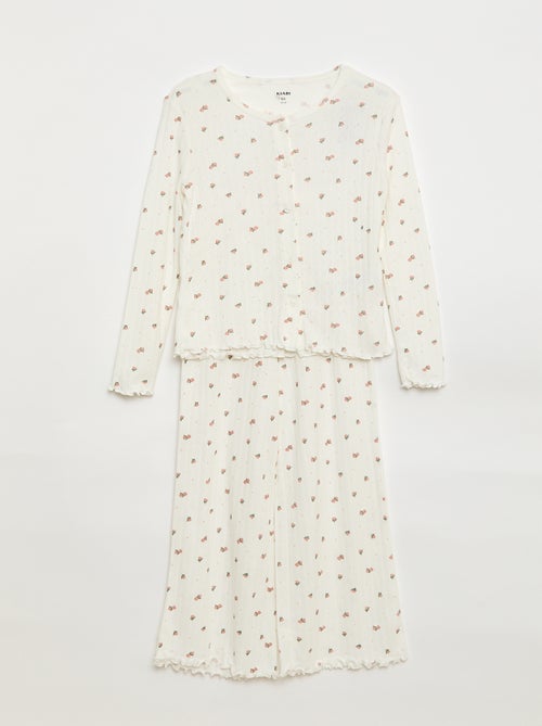 Completo pigiama in maglia operata - 2 pezzi - Kiabi