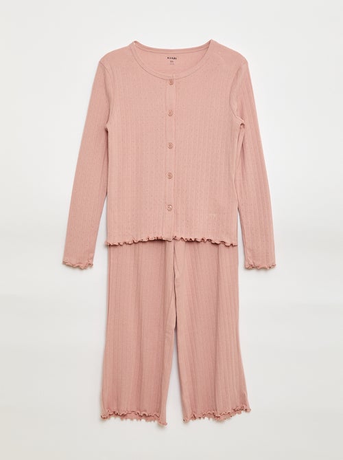 Completo pigiama in maglia operata - 2 pezzi - Kiabi