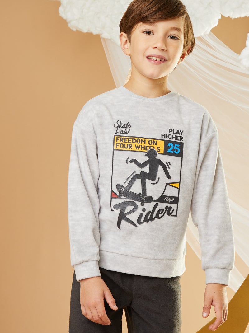 Completo pigiama in pile - 2 pezzi GRIGIO - Kiabi