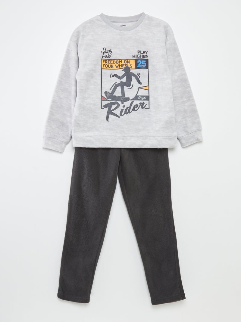 Completo pigiama in pile - 2 pezzi GRIGIO - Kiabi