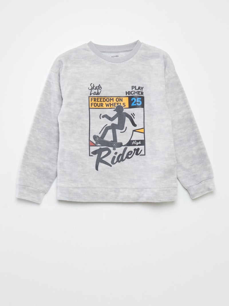 Completo pigiama in pile - 2 pezzi GRIGIO - Kiabi