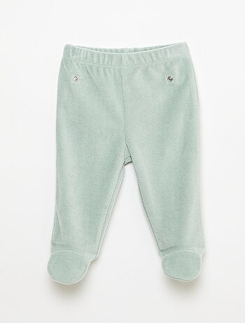 Completo pigiama in pile con piedini - 2 pezzi