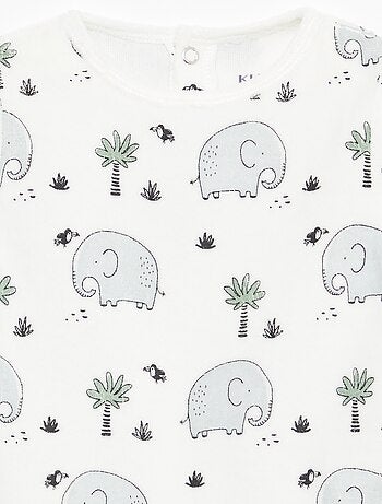 Completo pigiama in pile con piedini - 2 pezzi