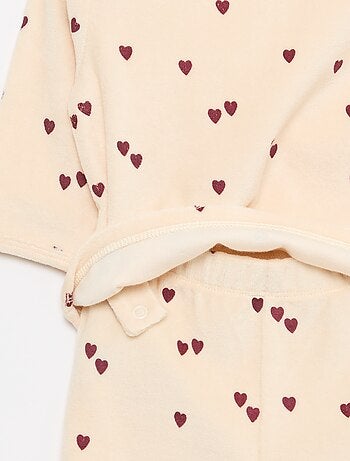 Completo pigiama in pile con piedini - 2 pezzi