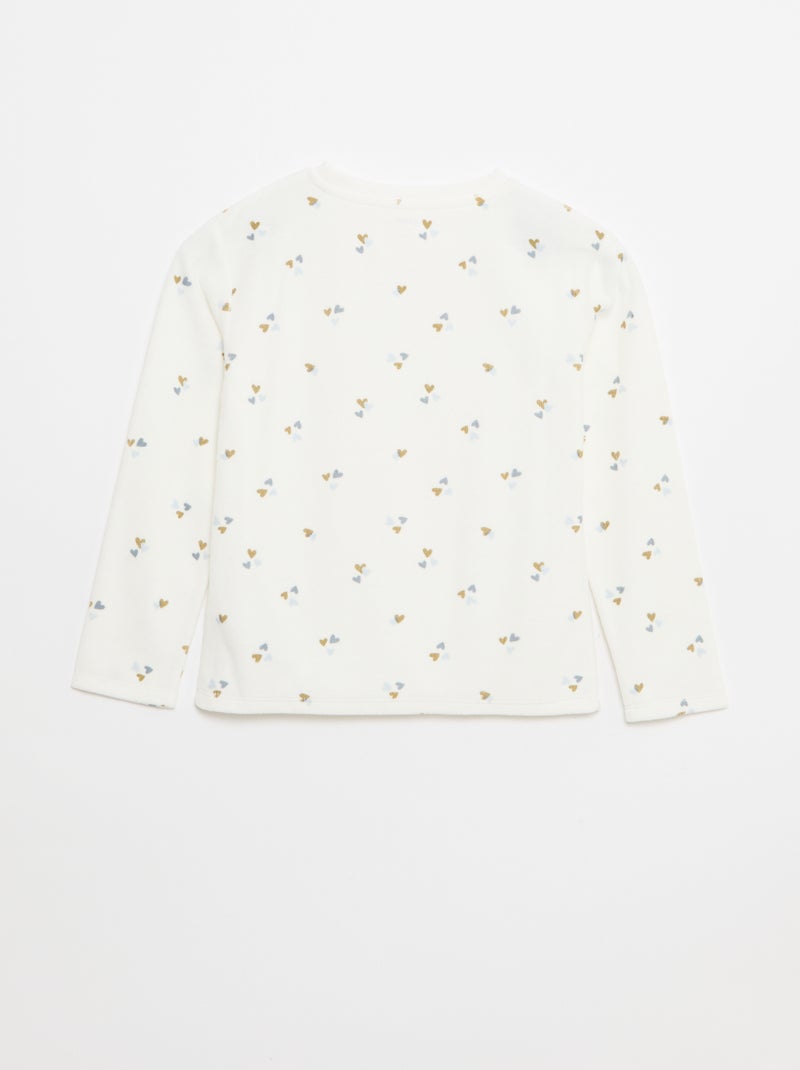 Completo pigiama in pile felpa + pantaloni - 2 pezzi Bianco - Kiabi