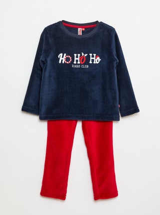 Completo pigiama in pile natalizio - 2 pezzi