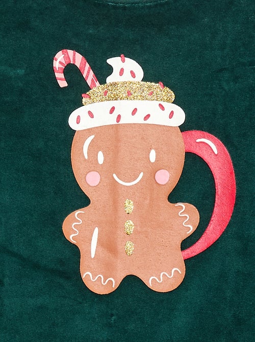 Completo pigiama in pile natalizio t-shirt + pantaloni - 2 pezzi - Kiabi