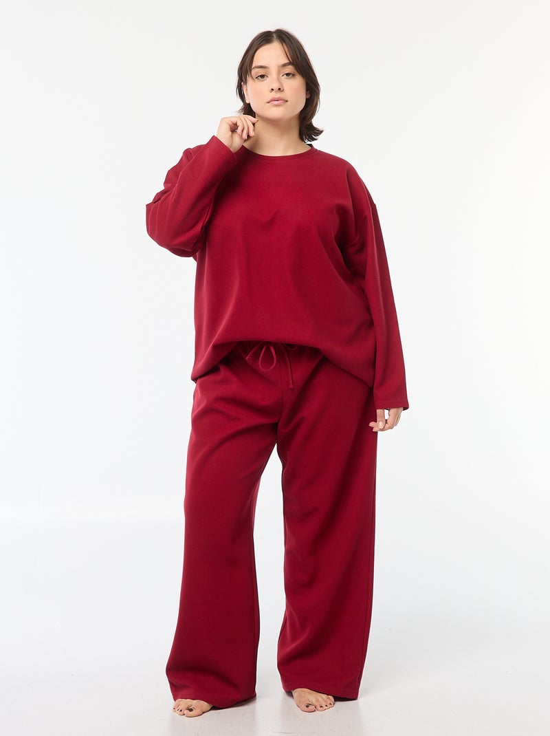 Completo pigiama in tessuto goffrato - 2 pezzi Rosso - Kiabi