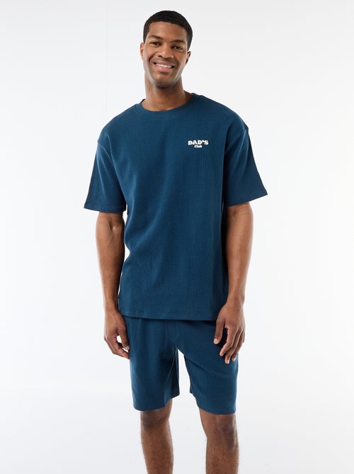 Completo pigiama in tessuto goffrato - Kiabi