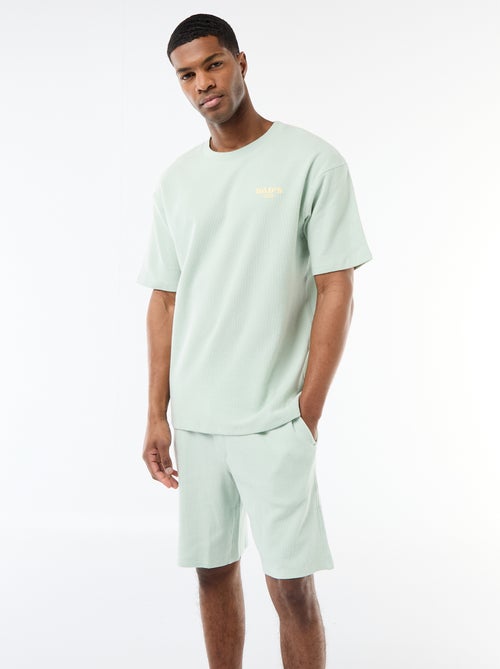 Completo pigiama in tessuto goffrato - Kiabi