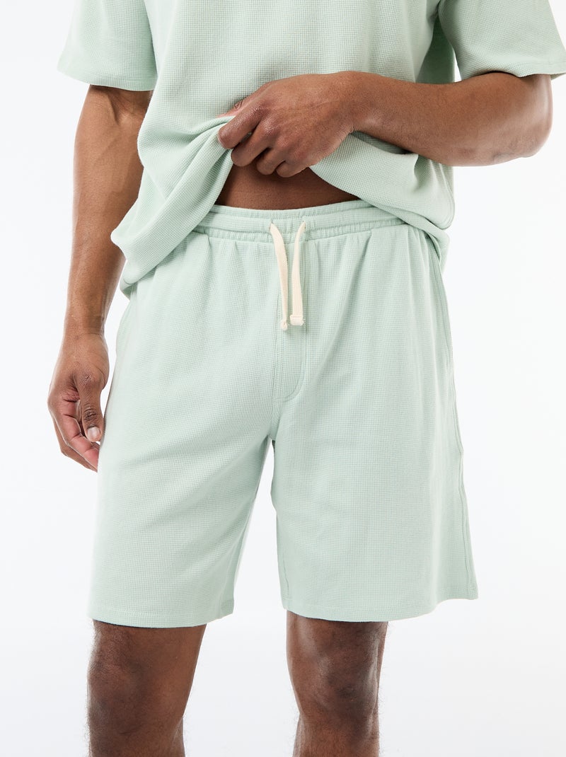 Completo pigiama in tessuto goffrato Verde - Kiabi