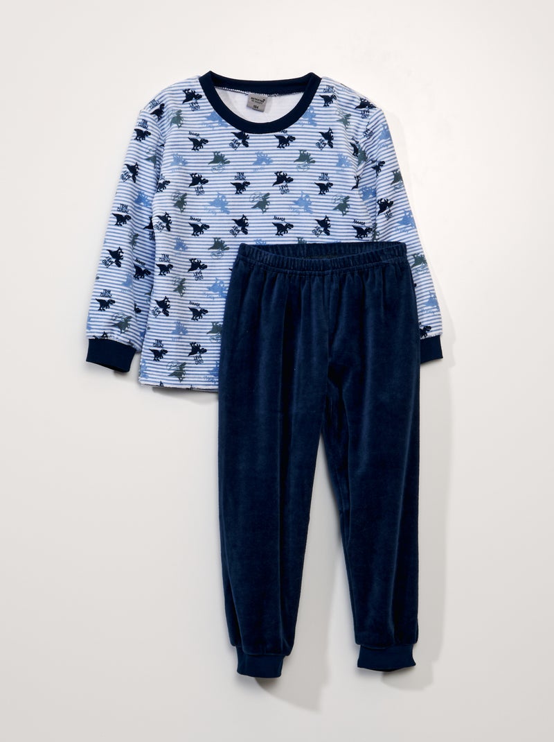 Completo pigiama in velluto - 2 pezzi BLU - Kiabi