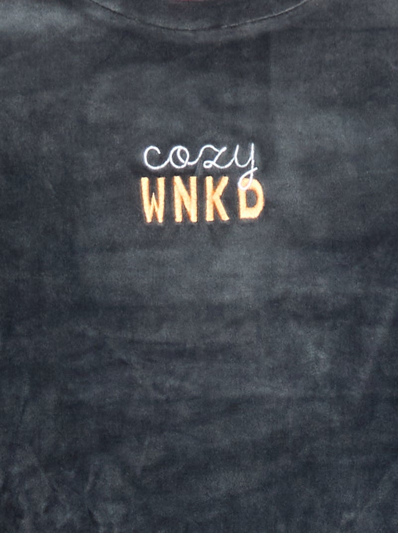 Completo pigiama in velluto - 2 pezzi Grigio - Kiabi