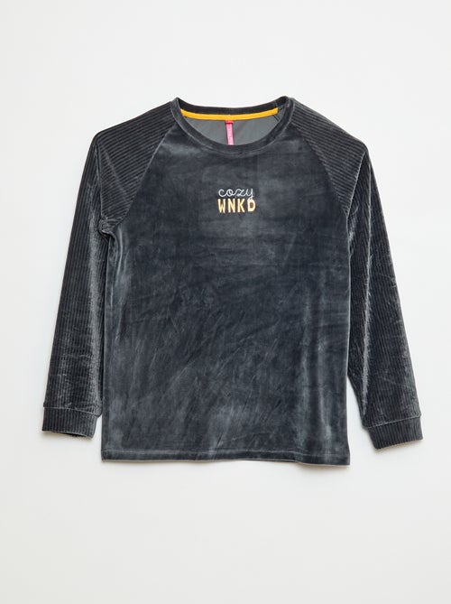 Completo pigiama in velluto - 2 pezzi - Kiabi