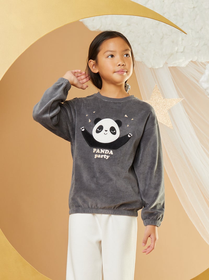 Completo pigiama in velluto - 2 pezzi NERO - Kiabi