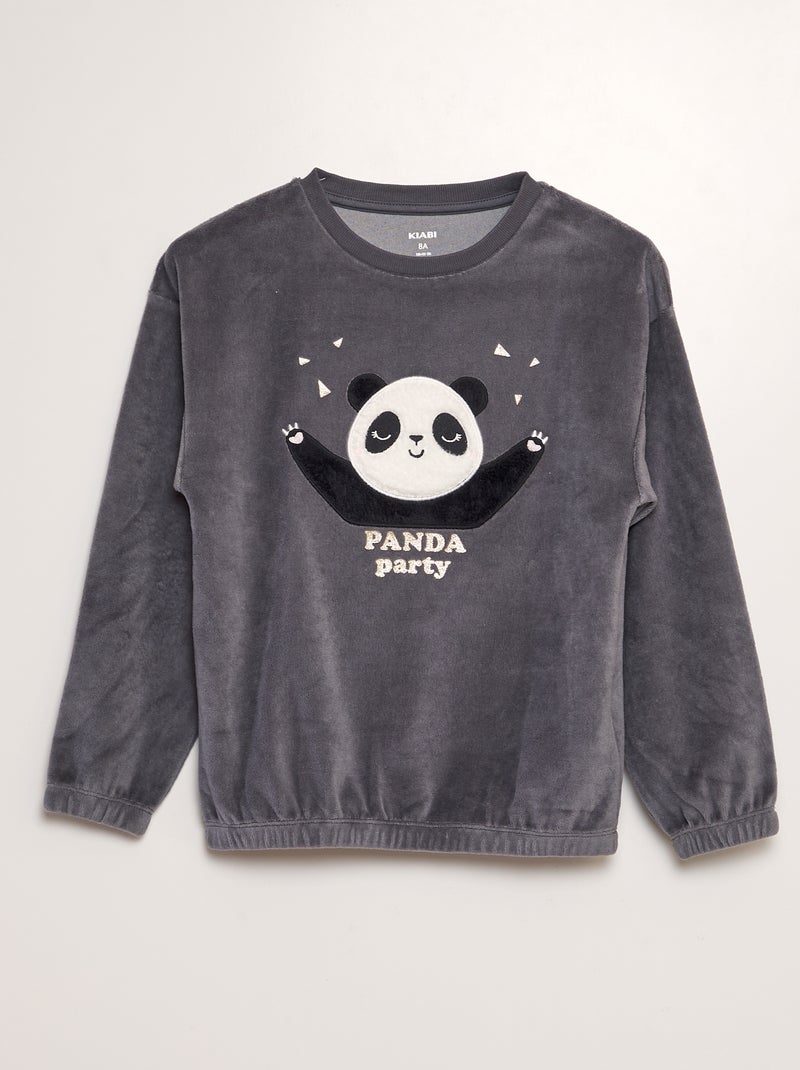 Completo pigiama in velluto - 2 pezzi NERO - Kiabi