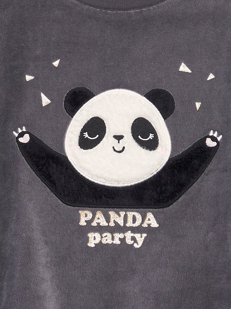 Completo pigiama in velluto - 2 pezzi NERO - Kiabi