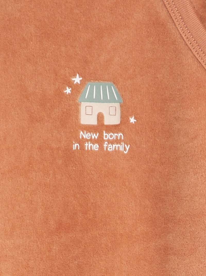 Completo pigiama in velluto BEIGE - Kiabi