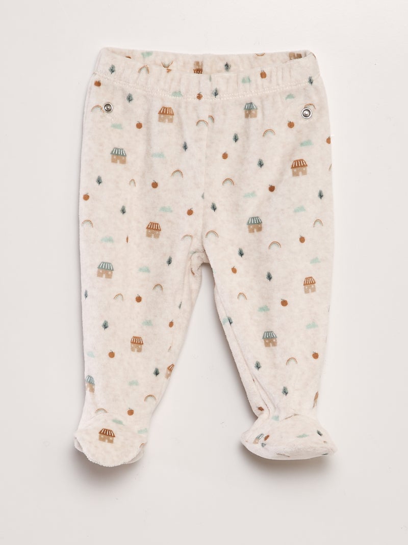 Completo pigiama in velluto BEIGE - Kiabi