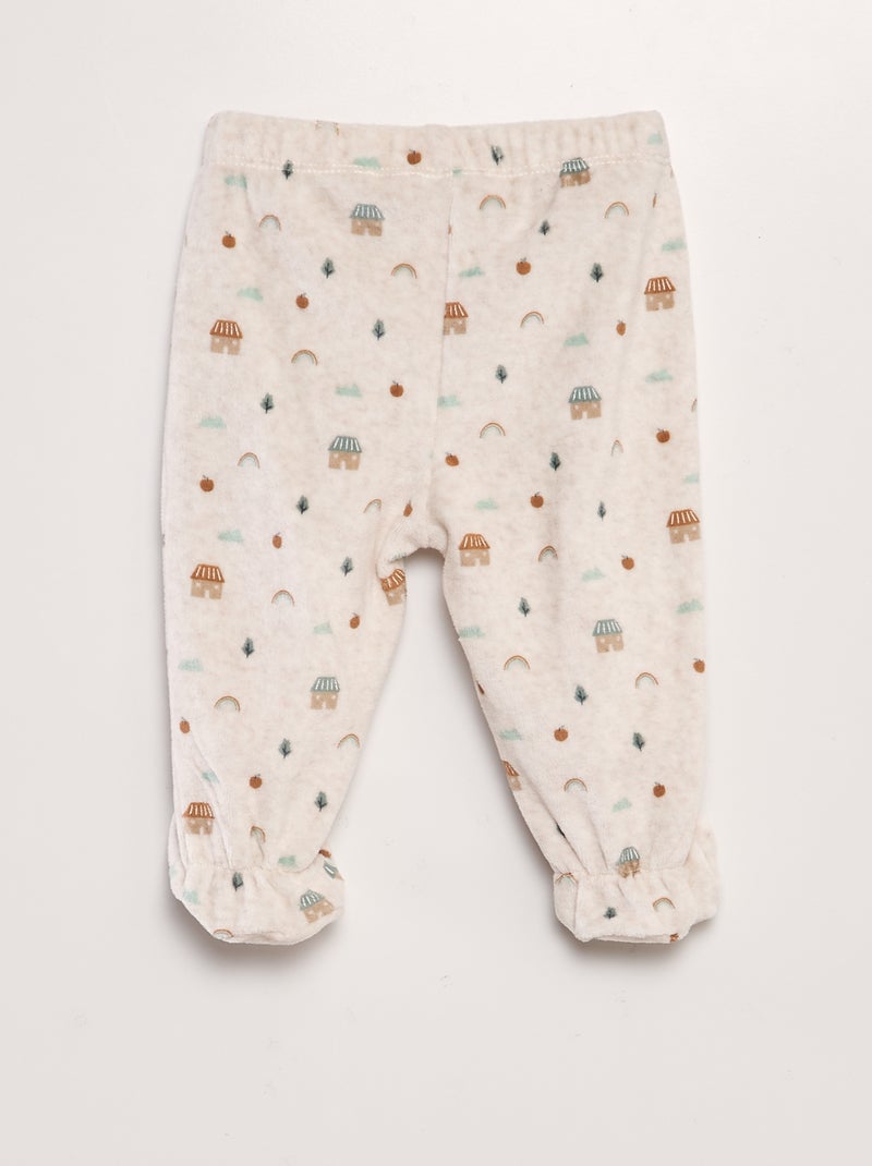 Completo pigiama in velluto BEIGE - Kiabi