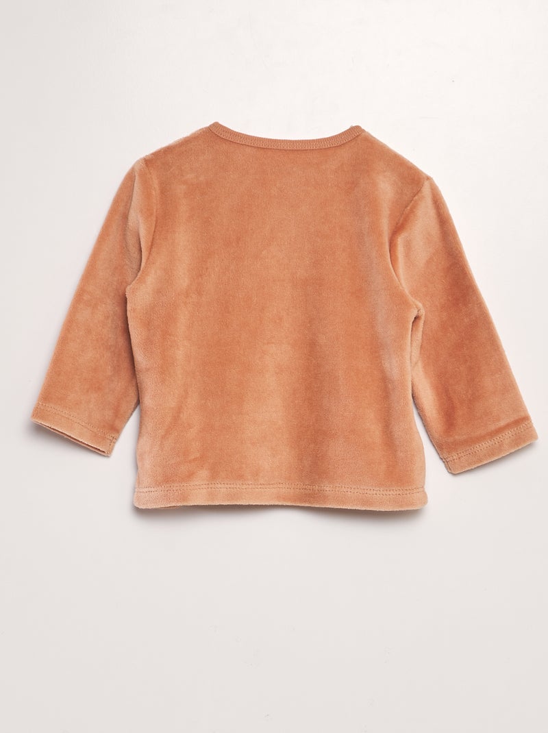 Completo pigiama in velluto BEIGE - Kiabi