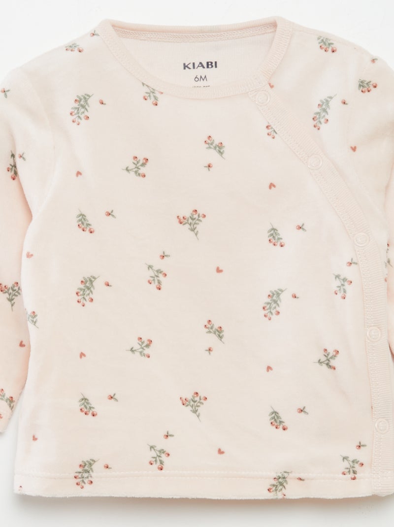 Completo pigiama in velluto ROSA - Kiabi