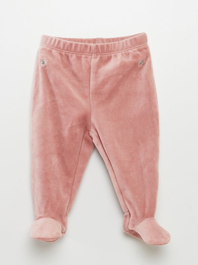 Completo pigiama in velluto ROSA - Kiabi