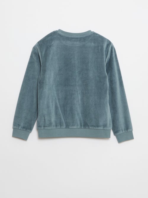 Completo pigiama in velluto stampato felpa + pantaloni - 2 pezzi - Kiabi