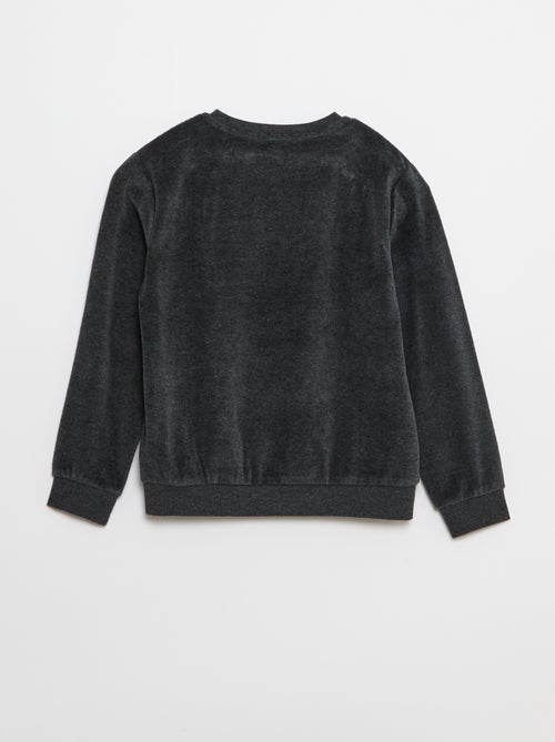 Completo pigiama in velluto stampato felpa + pantaloni - 2 pezzi - Kiabi