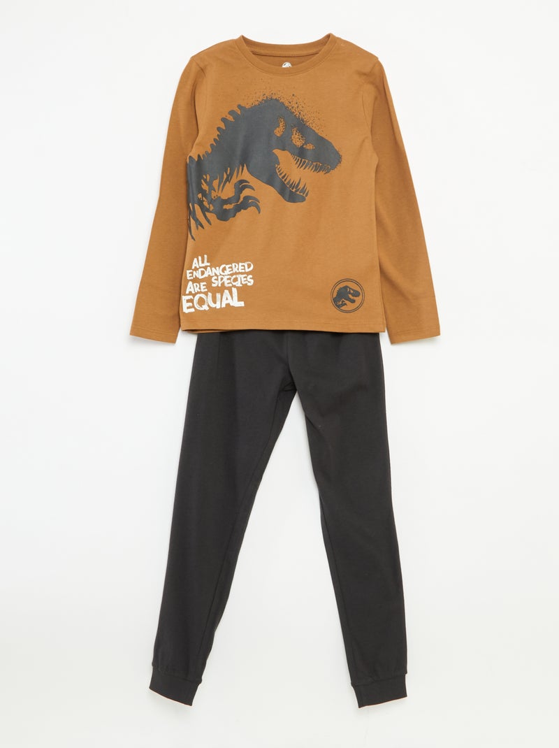 Completo pigiama 'Jurassic Park' t-shirt + pantaloni - 2 pezzi Marrone - Kiabi