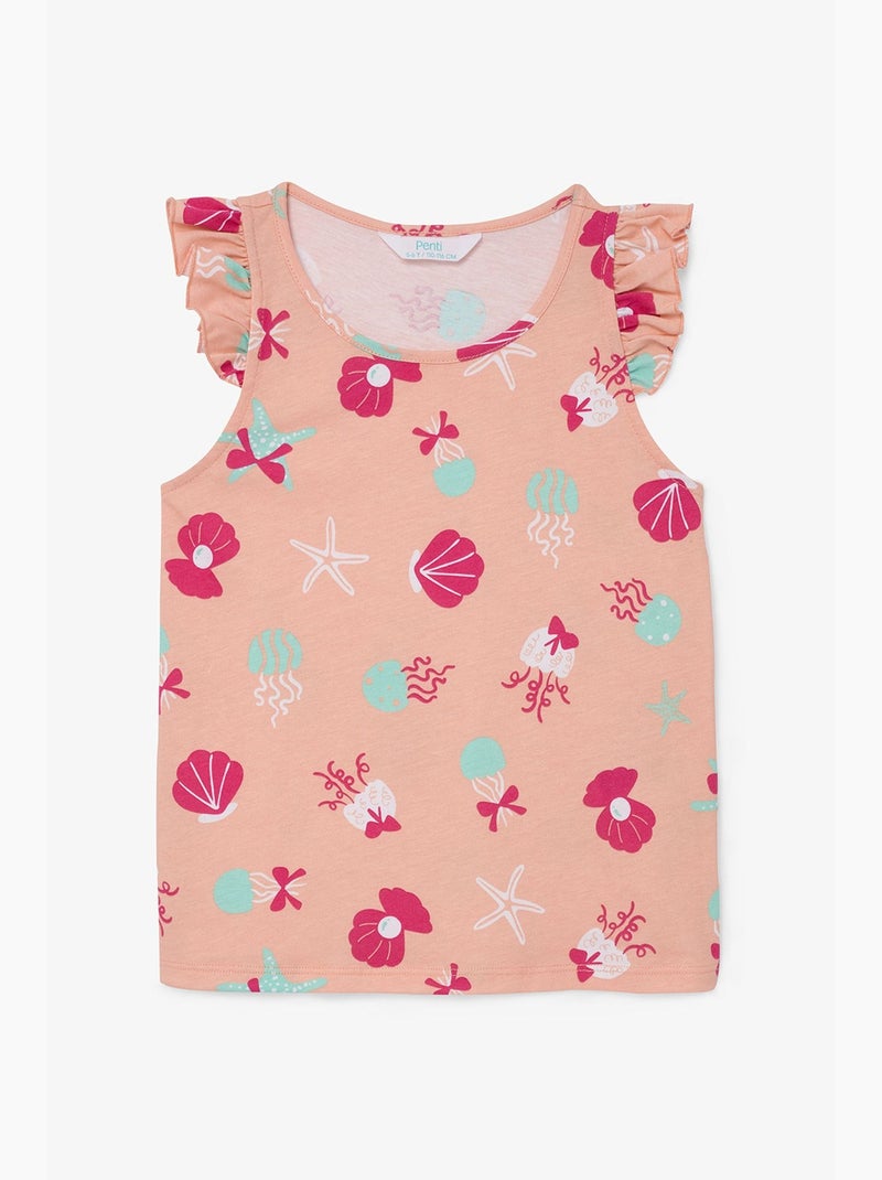 Completo pigiama keep our ocean da bambina penti Arancione chiaro - Kiabi