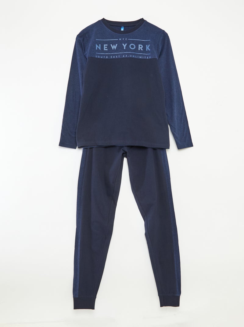 Completo pigiama lungo - 2 pezzi Blu - Kiabi