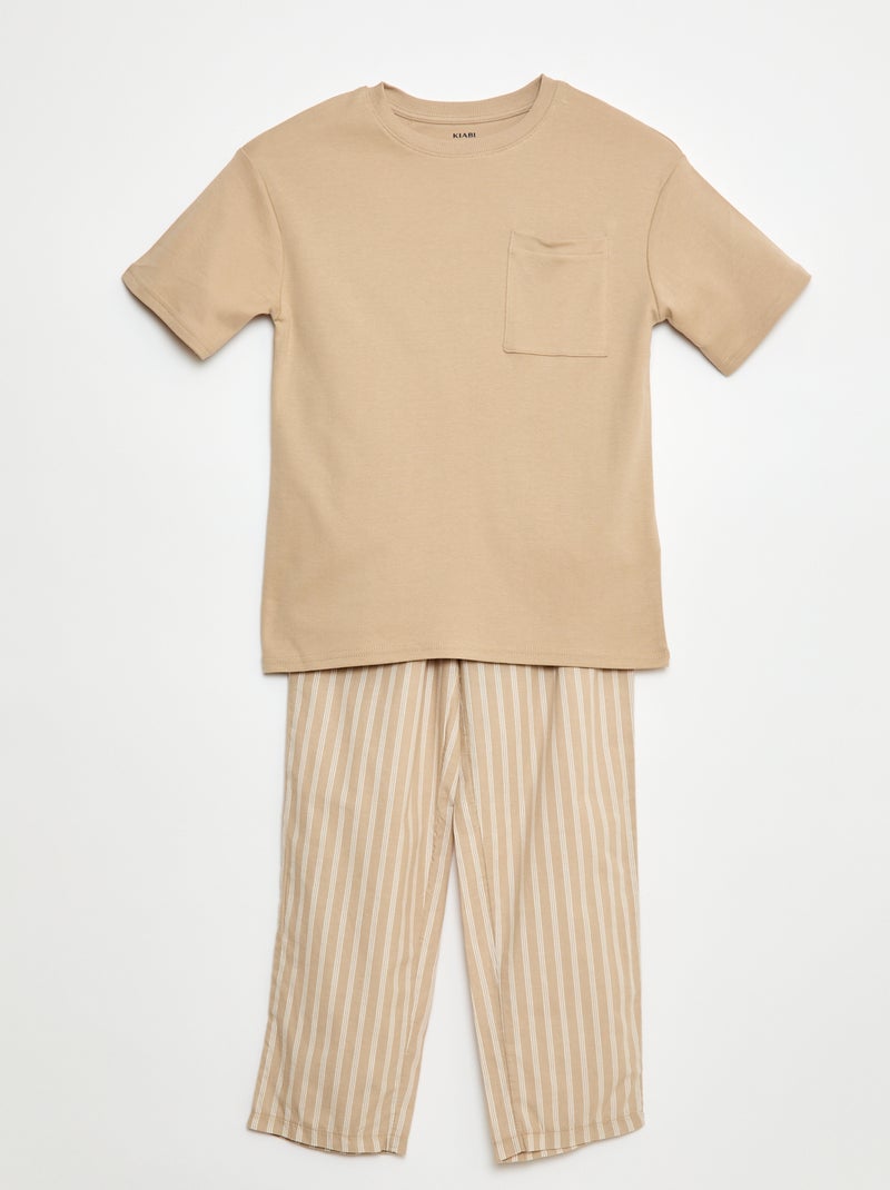 Completo pigiama lungo - 2 pezzi Marrone - Kiabi