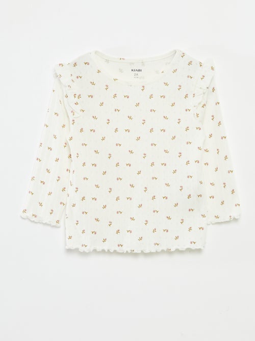 Completo pigiama lungo a coste - 2 pezzi - Kiabi