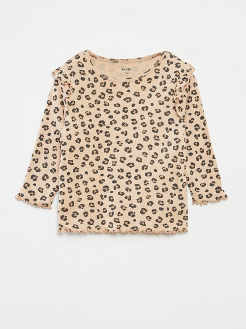 Completo pigiama lungo a coste - 2 pezzi - Kiabi