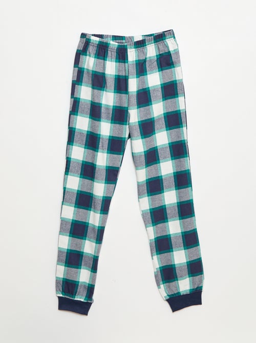 Completo pigiama lungo bimateriale t-shirt + pantaloni - 2 pezzi - Kiabi