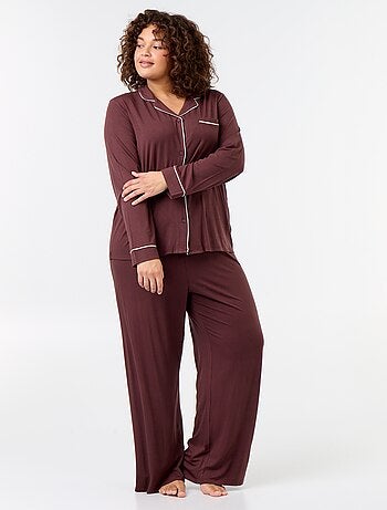Completo pigiama lungo camicia + pantaloni - 2 pezzi