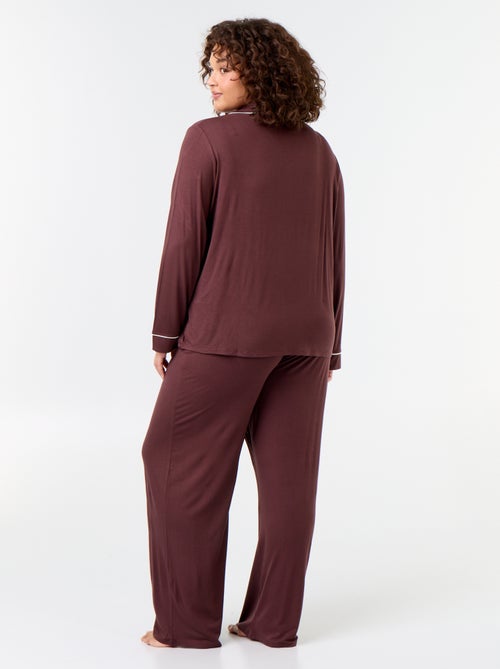 Completo pigiama lungo camicia + pantaloni - 2 pezzi - Kiabi Completo pigiama lungo camicia + pantaloni - 2 pezzi - Kiabi