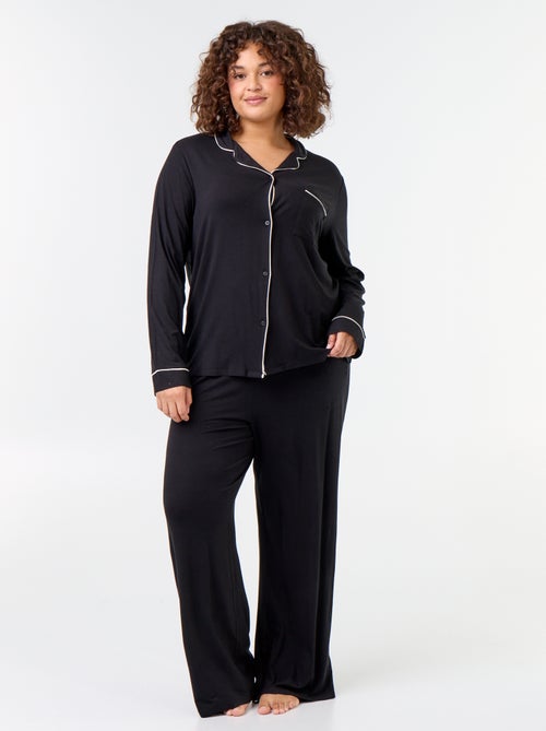 Completo pigiama lungo camicia + pantaloni - 2 pezzi - Kiabi Completo pigiama lungo camicia + pantaloni - 2 pezzi - Kiabi