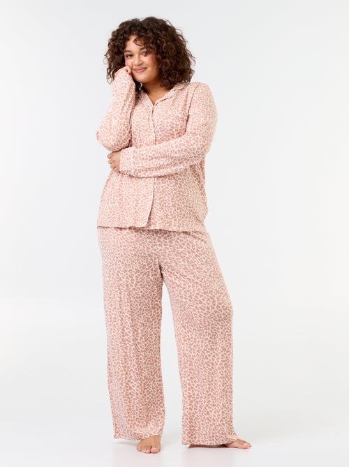 Completo pigiama lungo camicia + pantaloni - 2 pezzi - Kiabi Completo pigiama lungo camicia + pantaloni - 2 pezzi - Kiabi