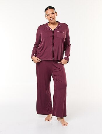 Pigiama lungo completo camicia + pantaloni - 2 pezzi