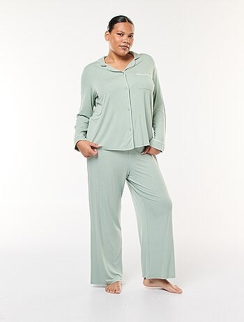 Pigiama lungo completo camicia + pantaloni - 2 pezzi