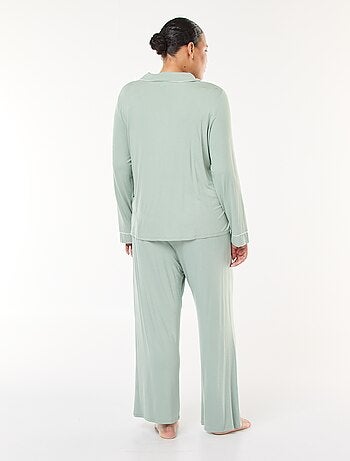 Pigiama lungo completo camicia + pantaloni - 2 pezzi