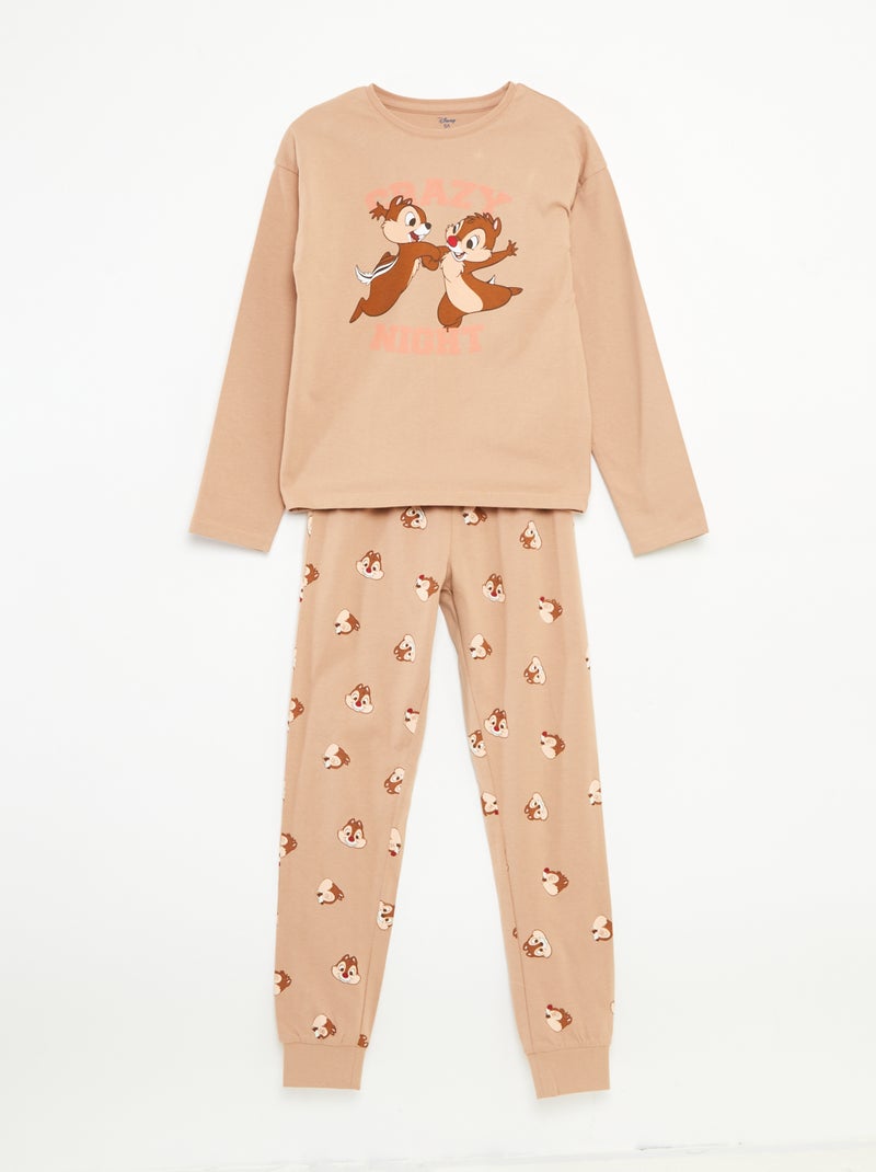 Completo pigiama lungo 'Disney' t-shirt + pantaloni - 2 pezzi Beige - Kiabi