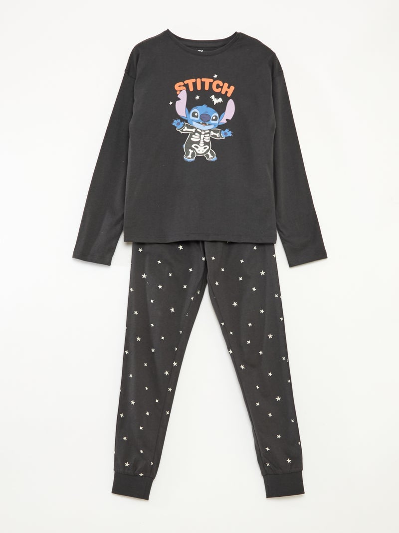 Completo pigiama lungo 'Disney' t-shirt + pantaloni - 2 pezzi Nero - Kiabi