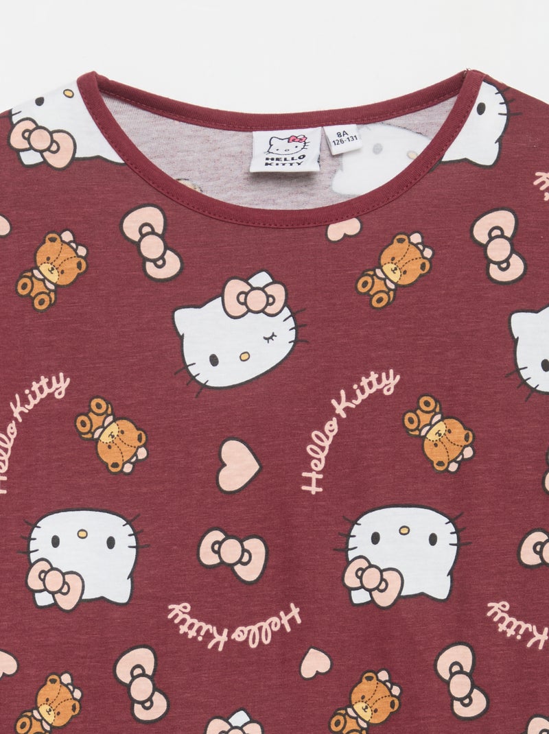 Completo pigiama lungo "Hello Kitty" - 2 pezzi Rosso - Kiabi