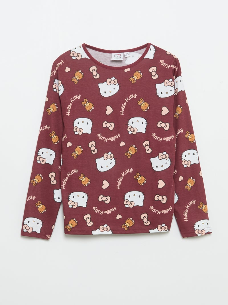 Completo pigiama lungo "Hello Kitty" - 2 pezzi Rosso - Kiabi