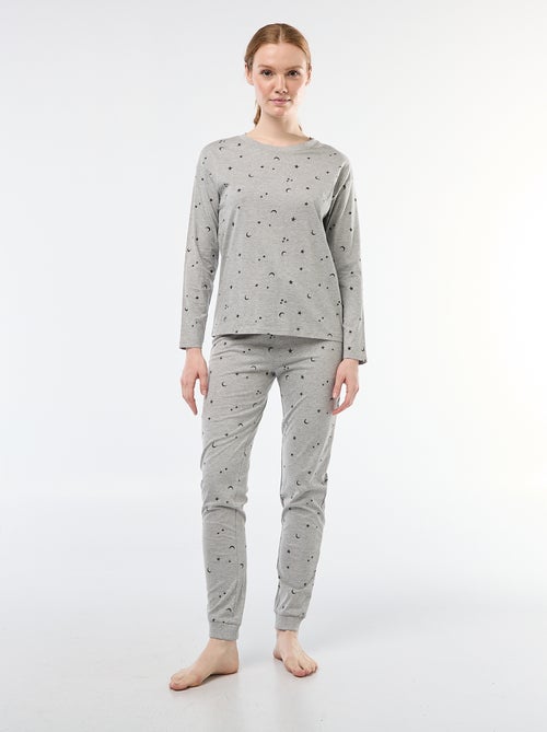 Completo pigiama lungo in cotone - 2 pezzi - Kiabi